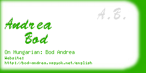 andrea bod business card